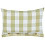 Scatter Cushion Green Fabric 40 X 60 Cm Checked Pattern Cottage Style Textile