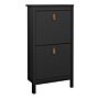 Barcelona Shoe Cabinet 2 Flap Doors Matt Black