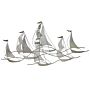 Wall Decor Boats Silver Metal Wall Art