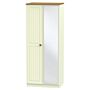 Warwick Double Mirror Wardrobe In Cream Ash & Modern Oak