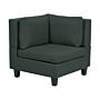 Corner 1-seat Section Dark Green Polyester Fabric Upholstered Armchair With Cushion Module Piece Modular Sofa Element