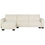 Corner Sofa Bed Beige Fabric Upholstered 3 Seater Right Hand L-shaped Bed Beliani