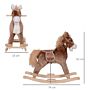 Homcom Kids Plush Rocking Horse-brown/white