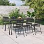 Vidaxl 7 Piece Garden Dining Set Anthracite Steel