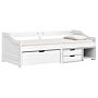 Vidaxl Day Bed With 3 Drawers Irun White 90x200 Cm Solid Wood Pine