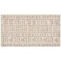 Rug Beige Cotton 80 X 150 Cm Geometric Pattern Hand Tufted Flatweave