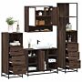 Vidaxl 4 Piece Bathroom Furniture Set Brown Oak Engineered Wood