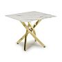 Astoria Square White/gold End Table