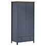 Vidaxl 2-door Wardrobe Hill Grey 89x50x170 Cm Solid Pine Wood