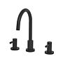 Basin Mixer Tap Black Matt Brass Two Levers Curved Spout