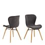 Batilda Dining Chairs With Grey Fabric And Oak Set Of 2