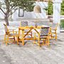 Vidaxl 5 Piece Garden Dining Set Solid Acacia Wood