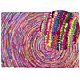 Area Rag Rug Multicolour With Cotton 160 X 230 Cm Rectangular Abstract Pattern Hand Woven