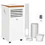 Homcom 9000 Btu 4-in-1 Compact Portable Mobile Air Conditioner Unit Cooling Dehumidifying Ventilating W/ Fan Remote Led 24 Hr Timer Auto Shut-down