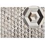 Rectangular Area Rug Beige And Brown Cowhide Leather 160 X 230 Cm Patchwork Geometric Pattern