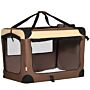 Pawhut 81cm Foldable Pet Carrier, With Cushion, For Medium Dogs And Cats - Brown