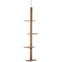 Pawhut 260cm Floor To Ceiling Cat Tree W/ 3 Perches Flannel Upholstery Kitten Pet Rest Sleep Activity Tower Home Furniture Brown