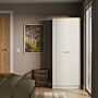 Warwick Double Plain Wardrobe In Cream Ash & Modern Oak