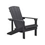 Garden Chair Dark Grey Plastic Wood Weather Resistant