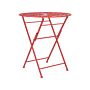 Garden Bistro Table Red Iron Foldable Outdoor Uv Rust Resistance French