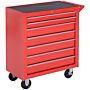 Durhand Roller Tool Cabinet Storage Chest Box 7 Drawers Roll Wheels Garage Workshop Red