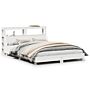 Vidaxl Bed Frame With Headboard White 150x200 Cm King Size Solid Wood Pine