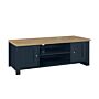 Highgate Large Tv Unit Navy Blue & Oak