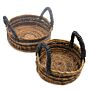 Banana Leaf & Hitam Raffia Basket- Set Of 2