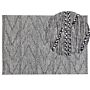 Rug Black With White 140 X 200 Cm Tufted Geometric Pattern