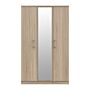 Devon Triple Mirrored Wardrobe In Bardolino Oak