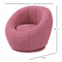 Homcom Modern Accent Chair, Swivel Upholstered Armchair For Living Room, Pink