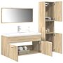 Vidaxl 4 Piece Bathroom Furniture Set Sonoma Oak Engineered Wood