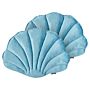 Set Of 2 Seashell Scatter Cushions Light Blue Velvet Scallop Shape Throw Pillow Decoration Marine Theme Textiles