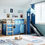 Vidaxl Kids' Loft Bed With Tower Blue 90x200 Cm Solid Wood Pine