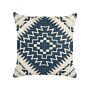 Decorative Cushion Blue And Beige Cotton 50 X 50 Cm Geometric Pattern Foil Print