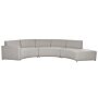 Curved Sofa Grey Linen Upholstery Adjustable Backrests 6 Seater Large Couch Half Round