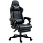 Vinsetto Racing Gaming Chair With Swivel Wheel, Footrest, Pu Leather Recliner Gamer Desk For Home Office, Black