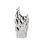 Decorative Flower Vase Silver Stoneware Honeycomb Pattern