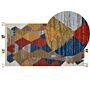 Kilim Area Rug Multicolour Wool And Cotton 80 X 150 Cm Handmade Woven Boho Patchwork Pattern With Tassels