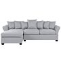 Corner Sofa Light Grey Fabric Black Legs