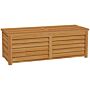 Outsunny 292l Outdoor Storage Box, Wooden Deck Box Garden Storage Container For Balcony, Porch, Poolside, Light Brown