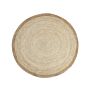 Area Rug Light Beige Jute 120 Cm Round Handwoven Braided