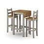 Corona Grey Square High Breakfast Bar Drop Leaf Table And Bar Chair Set