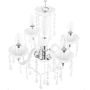 Chandelier White With Crystals 4 Light