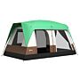 Outsunny Seven-man Camping Tent, With Small Rainfly And Accessories - Green