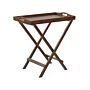 Garden Tray Table Dark Acacia Wood Removable Top Outdoor Foldable Rustic Outdoor Furniture