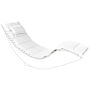 Sun Lounger Cushion White Fabric 180 X 60 Cm Padded With Head Pillow