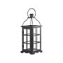 Metal Lantern Black Iron 52 Cm Pillar Candle Holder Glass Doors Indoor Decorative Piece