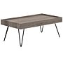 Coffee Table Grey Wood 100 X 60 Cm Rectangular