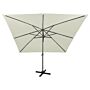 Vidaxl Cantilever Umbrella With Pole And Led Lights Sand 300 Cm